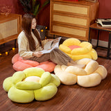 SOGA Green Double Flower Shape Cushion Soft Bedside Floor Plush Pillow Home Decor SCUSHION001