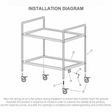 SOGA 2 Tier 95x50x95cm Stainless Steel Kitchen Dining Food Cart Trolley Utility Large FOODCART1004