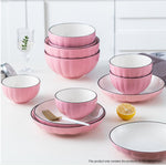 SOGA Pink Japanese Style Ceramic Dinnerware Crockery Soup Bowl Plate Server Kitchen Home Decor Set BOWLG116