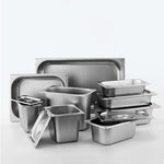 SOGA 2X Gastronorm GN Pan Full Size 1/1 GN Pan 4cm Deep Stainless Steel Tray With Lid GP5402WLIDX2A