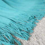 SOGA Teal Acrylic Knitted Throw Blanket Solid Fringed Warm Cozy Woven Cover Couch Bed Sofa Home BLANKET908