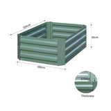 SOGA 100cm Square Galvanised Raised Garden Bed Vegetable Herb Flower Outdoor Planter Box METALBGRE511