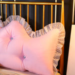 SOGA 180cm Pink Princess Bed Pillow Headboard Backrest Bedside Tatami Sofa Cushion with Ruffle Lace PILLOWSLK180PINK