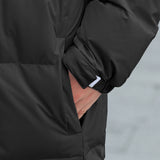 abbee Black XL Winter Hooded Overcoat Long Jacket Stylish Lightweight Quilted Warm Puffer Coat DJ-659F