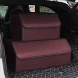 SOGA 4X Leather Car Boot Collapsible Foldable Trunk Cargo Organizer Portable Storage Box Red Medium STORAGEREDMEDX4