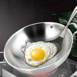 SOGA 3-Ply 42cm Stainless Steel Double Handle Wok Frying Fry Pan Skillet with Lid WOKTRIFPG42