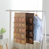 SOGA 2X Coffee Double Sided Hanging Storage Bag Underwear Bra Socks Mesh Pocket Hanger Home SBOX26COFX2