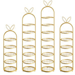 SOGA 6 Tier Bunny Ears Shape Gold Plated Metal Shoe Organizer Space Saving Portable Footwear Storage FPOTXJ09