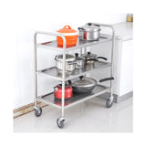 SOGA 2X 3 Tier 86x54x94cm Stainless Steel Kitchen Dinning Food Cart Trolley Utility Round Large FOODCART1101X2