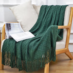 SOGA 2X Green Diamond Pattern Knitted Throw Blanket Warm Cozy Woven Cover Couch Bed Sofa Home Decor BLANKET903X2