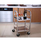 SOGA 2X 2 Tier 500x500x950 Stainless Steel Square Tube Drink Wine Food Utility Cart FOODCART1215X2