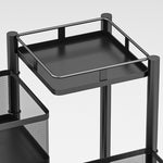 SOGA 2X 5 Tier Steel Square Rotating Kitchen Cart Multi-Functional Shelves Portable Storage KITCHENXY021X2