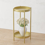 SOGA 2 Layer 50cm Gold Metal Plant Stand Flower Pot Holder Corner Shelving Rack Indoor Display FPOTH50GLD