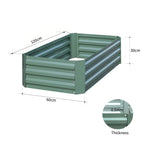 SOGA 120X60cm Rectangle Galvanised Raised Garden Bed Vegetable Herb Flower Outdoor Planter Box METALBGRE513