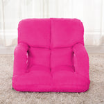 SOGA Foldable Lounge Cushion Adjustable Floor Lazy Recliner Chair with Armrest Pink LOUNGEKIDPINK