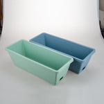 SOGA 49.5cm Blue Rectangular Planter Vegetable Herb Flower Outdoor Plastic Box with Holder Balcony PLANTBOX5W