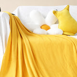 SOGA 2X Yellow Acrylic Knitted Throw Blanket Solid Fringed Warm Cozy Woven Cover Couch Bed Sofa Home BLANKET916X2