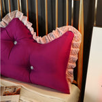 SOGA 120cm Burgundy Princess Bed Pillow Headboard Backrest Bedside Tatami Sofa Cushion with Ruffle PILLOWSLK120BURGUNDY