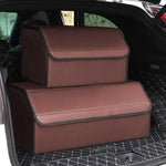 SOGA Leather Car Boot Collapsible Foldable Trunk Cargo Organizer Portable Storage Box Coffee Medium STORAGECOFMED