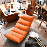 SOGA Foldable Tatami Floor Sofa Bed Meditation Lounge Chair Recliner Lazy Couch Orange LOUNGELEATHERORANGE