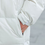 abbee White Large Winter Hooded Overcoat Long Jacket Stylish Lightweight Quilted Warm Puffer Coat DJ-659A