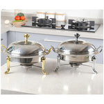 SOGA 2X Stainless Steel Round Buffet Chafing Dish Cater Food Warmer Chafer with Glass Top Lid CHAFINGDISHSOUPSILVERX2