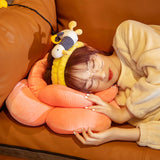 SOGA 2X Yellow Double Flower Shape Cushion Soft Bedside Floor Plush Pillow Home Decor SCUSHION003X2