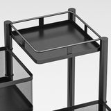 SOGA 4 Tier Steel Square Rotating Kitchen Cart Multi-Functional Shelves Portable Storage Organizer KITCHENXY020