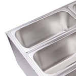 SOGA 2X Stainless Steel 4 X 1/2 GN Pan Electric Bain-Marie Food Warmer with Lid FOODWARMER742X2