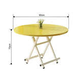 SOGA 2X Yellow Dining Table Portable Round Surface Space Saving Folding Desk Home Decor TABLERD725X2