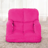 SOGA 4X Foldable Lounge Cushion Adjustable Floor Lazy Recliner Chair with Armrest Pink LOUNGEKIDPINKX4