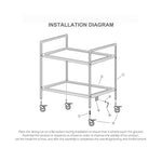 SOGA 2X 4 Tier 860x540x1170 Stainless Steel Kitchen Dining Food Cart Trolley Utility FOODCART1116X2