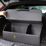 SOGA 4X Leather Car Boot Collapsible Foldable Trunk Cargo Organizer Portable Storage Box Black Large STORAGEBLKLGEX4