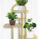 SOGA 5 Tier 6 Pots Gold Metal Plant Stand Flowerpot Display Shelf Rack Indoor Home Office Decor FPOTH13