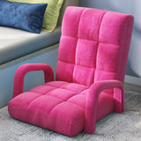 SOGA 4X Foldable Lounge Cushion Adjustable Floor Lazy Recliner Chair with Armrest Pink LOUNGEARMPINKX4