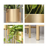 SOGA 2X 45CM Gold Metal Plant Stand with Flower Pot Holder Corner Shelving Rack Indoor Display FPOTH47GLDX2