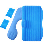 SOGA Blue Stripe Inflatable Car Mattress Portable Camping Rest Air Bed Travel Compact Sleeping Kit CARMAT004