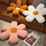 SOGA Coffee Daisy Flower Shape Cushion Soft Leaning Bedside Pad Floor Plush Pillow Home Decor SCUSHION073