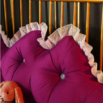 SOGA 150cm Burgundy Princess Bed Pillow Headboard Backrest Bedside Tatami Sofa Cushion with Ruffle PILLOWSLK150BURGUNDY