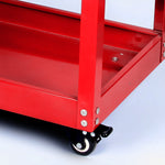 SOGA 2X 3 Tier Tool Storage Cart Portable Service Utility Heavy Duty Mobile Trolley with Drawer and TOOLCART606X2