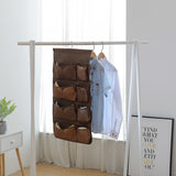 SOGA 2X Coffee Double Sided Hanging Storage Bag Underwear Bra Socks Mesh Pocket Hanger Home SBOX26COFX2