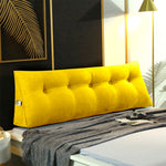 SOGA 2X 120cm Yellow Triangular Wedge Bed Pillow Headboard Backrest Bedside Tatami Cushion Home PILLOW3112X2