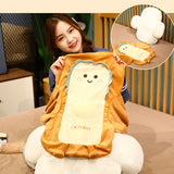 SOGA 2X 48cm Smiley Face Toast Bread Cushion Stuffed Car Seat Plush Cartoon Back Support Pillow Home SCUSHION062X2