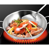 SOGA 2X 3-Ply 42cm Stainless Steel Double Handle Wok Frying Fry Pan Skillet with Lid WOKTRIFPG42X2