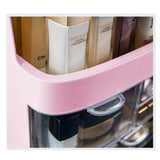 SOGA 3 Tier Pink Countertop Makeup Cosmetic Storage Organiser Skincare Holder Jewelry Storage Box BATHC104