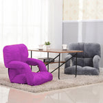 SOGA Foldable Lounge Cushion Adjustable Floor Lazy Recliner Chair with Armrest Purple LOUNGEKIDPURPLE