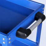 SOGA 2X 3 Tier Tool Storage Cart Portable Service Utility Heavy Duty Mobile Trolley Blue TOOLCART601X2