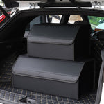 SOGA Leather Car Boot Collapsible Foldable Trunk Cargo Organizer Portable Storage Box Black Medium STORAGEBLKMED