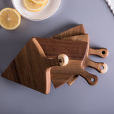 SOGA 2X 6 pcs Brown Round Divisible Wood Pizza Server Food Plate Board Pizza Paddle Cutting Board WODE588X2