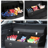 SOGA Leather Car Boot Collapsible Foldable Trunk Cargo Organizer Portable Storage Box With Lock STORAGEBLKV20LGE